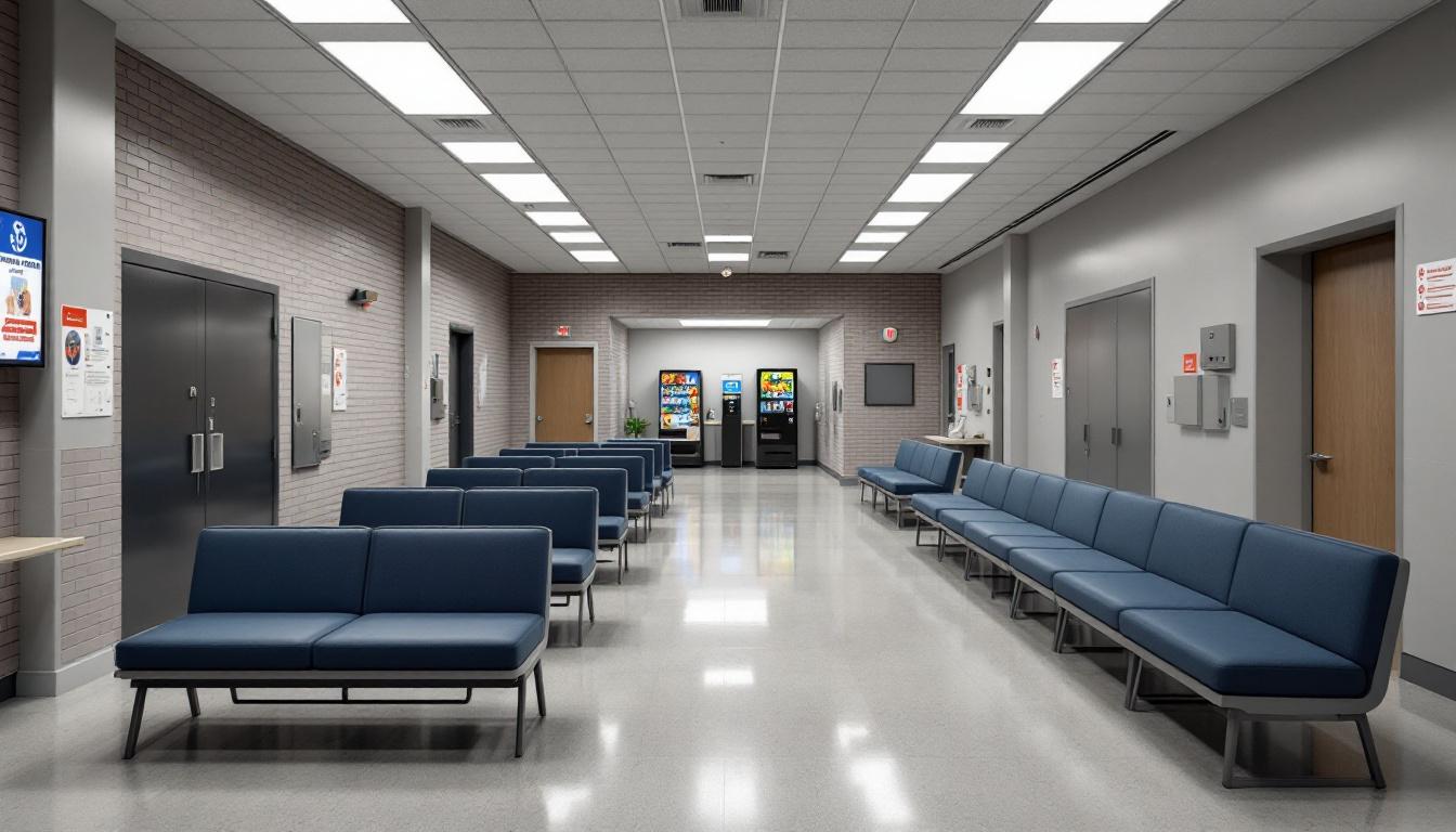 Visitation facilities and waiting area at Bay County Sheriff's Office Jail