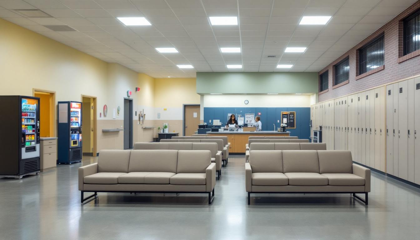 Visitation facilities and waiting area at Northwest Florida Reception Center