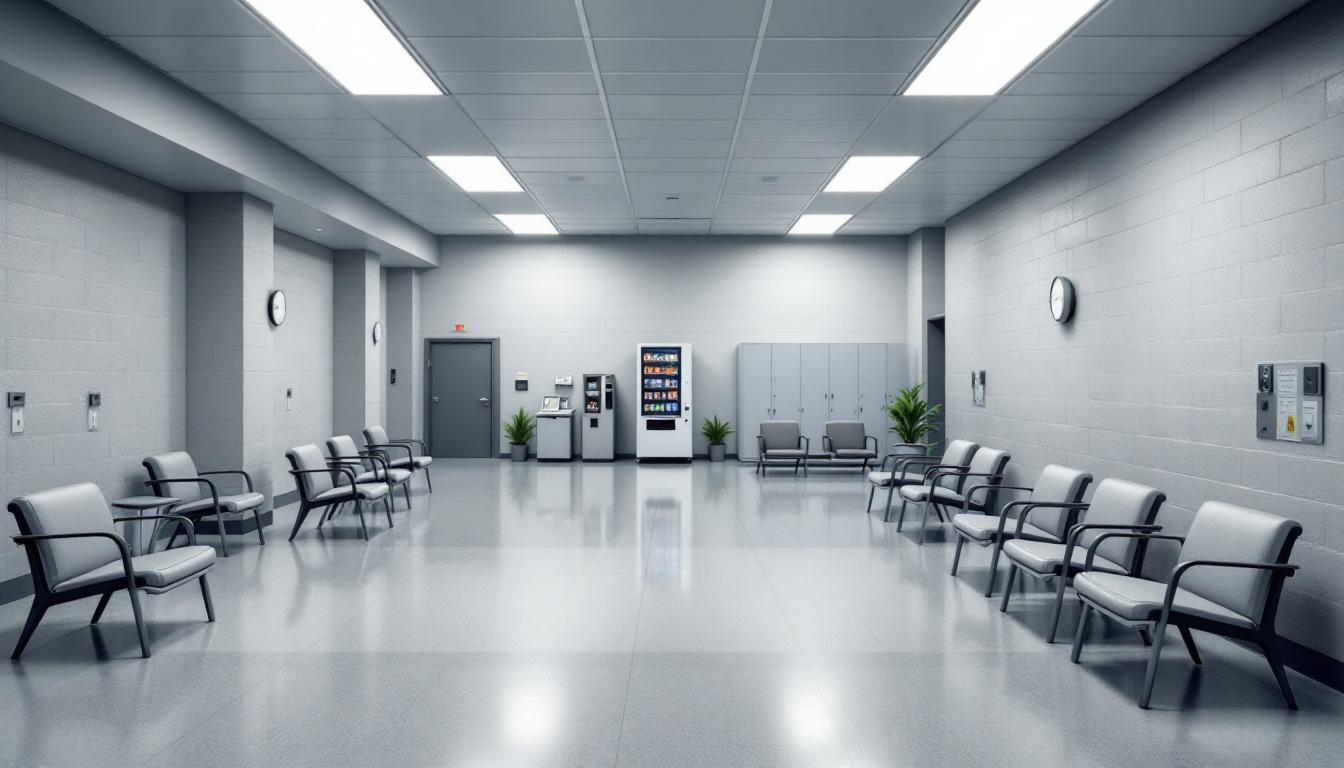 Visitation facilities and waiting area at Madison Correctional Institution