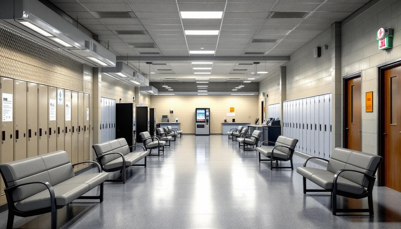 Visitation facilities and waiting area at Martin County Jail