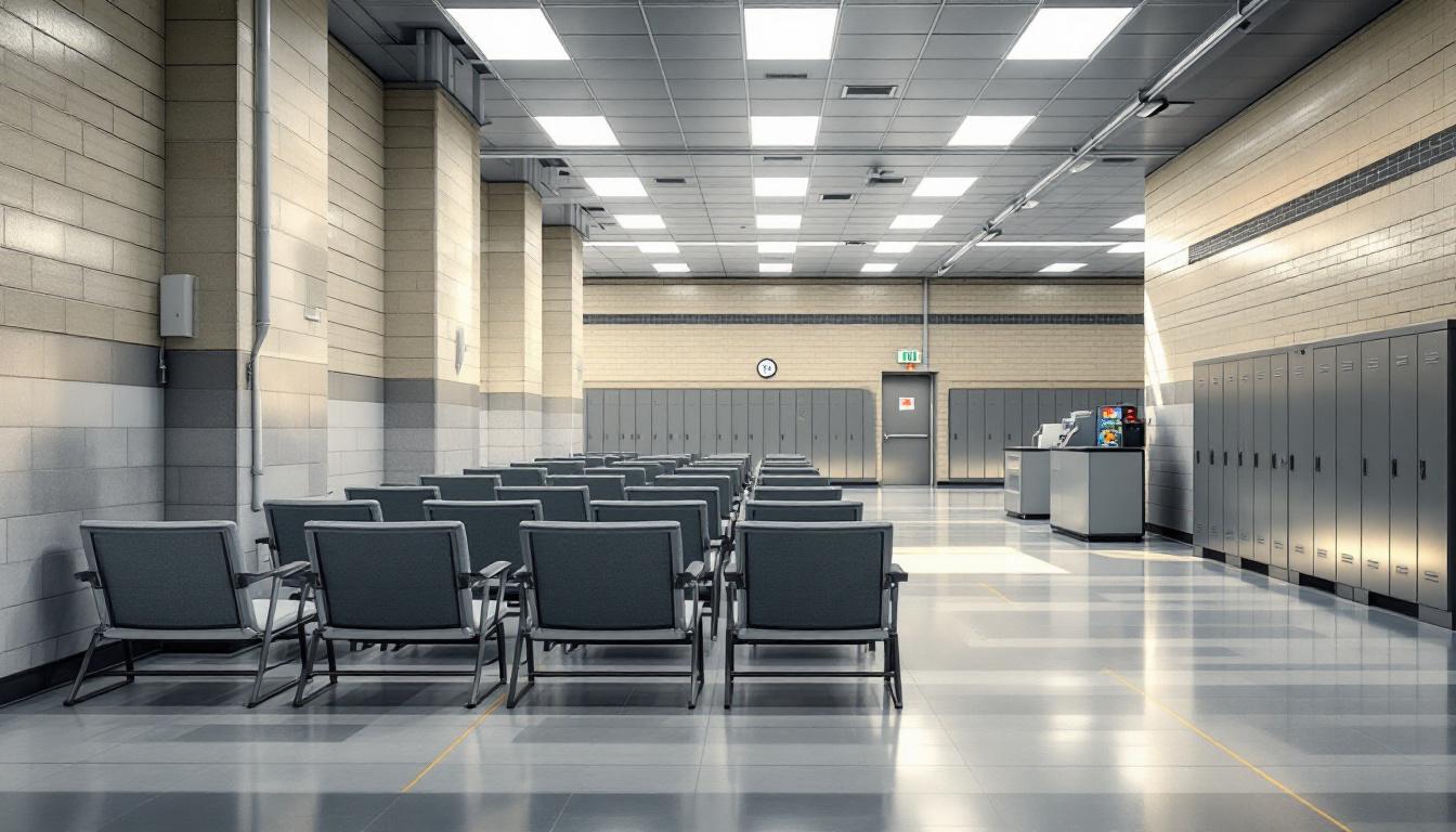 Visitation facilities and waiting area at Lee County Jail