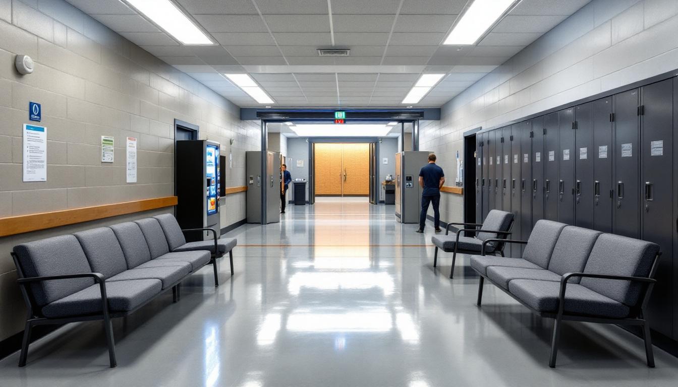 Visitation facilities and waiting area at Martin Correctional Institution