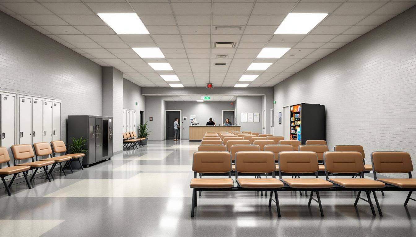 Visitation area at South Bay Correctional Facility