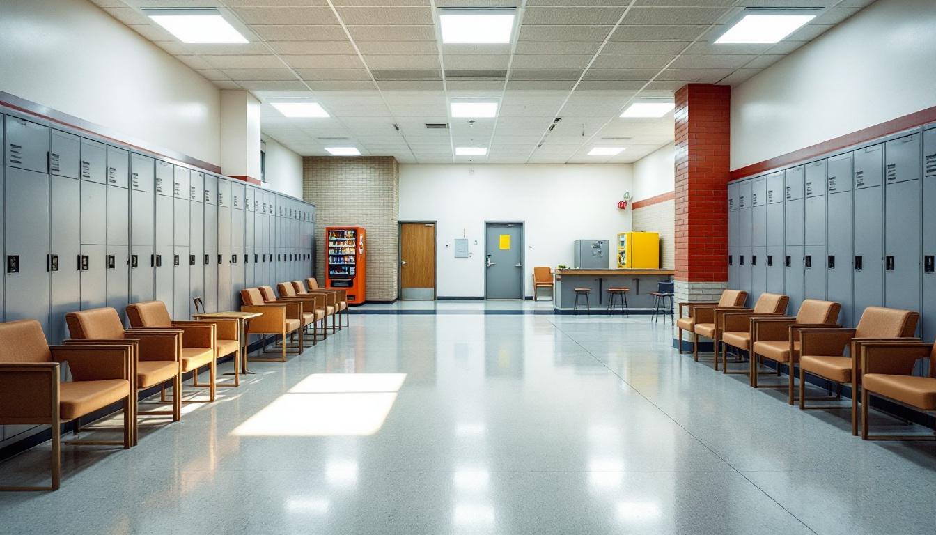 Visitation facilities and waiting area at John E. Goode Pre-trial Detention Facility