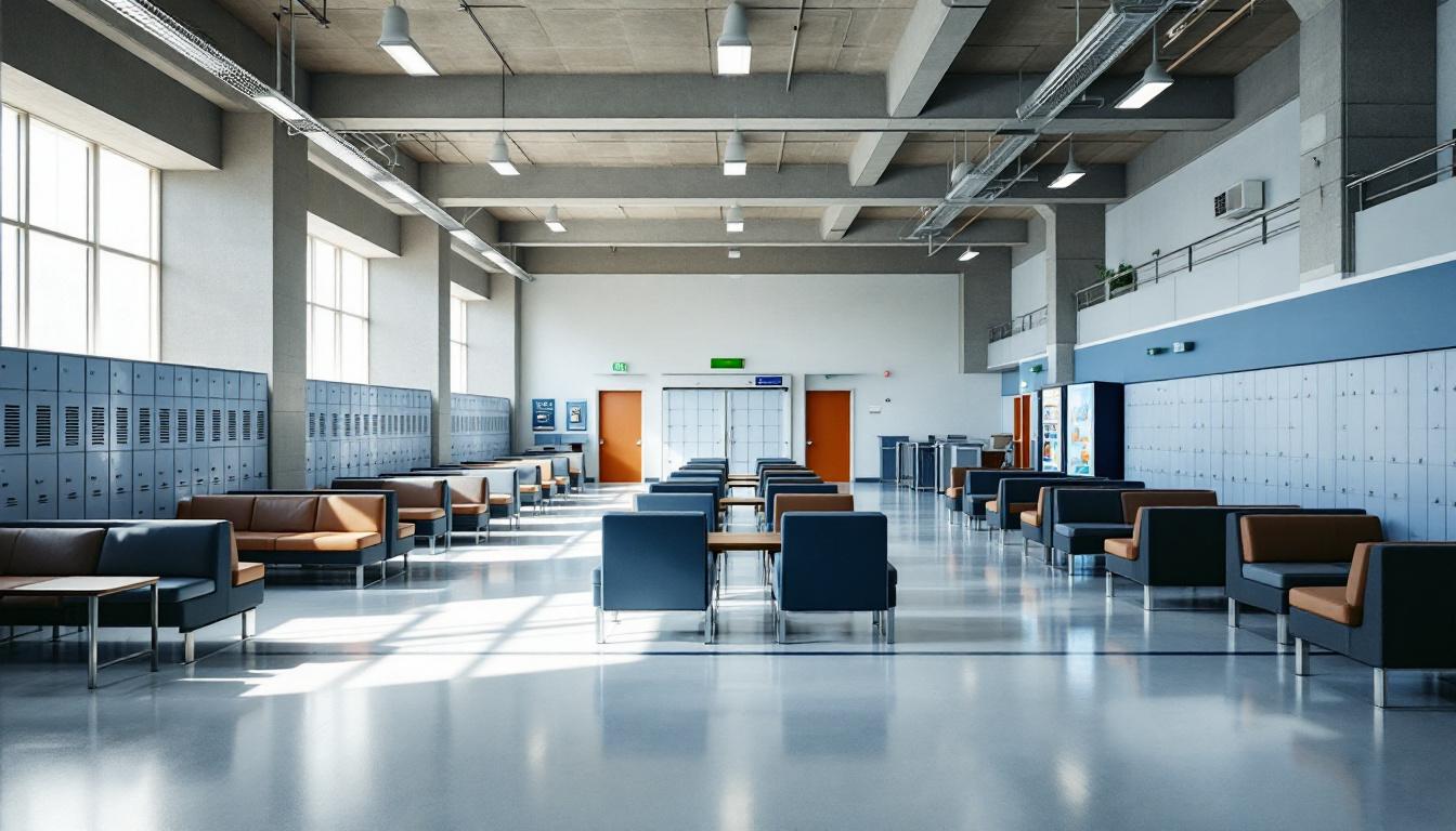 Visitation facilities and waiting area at Everglades Correctional Institution