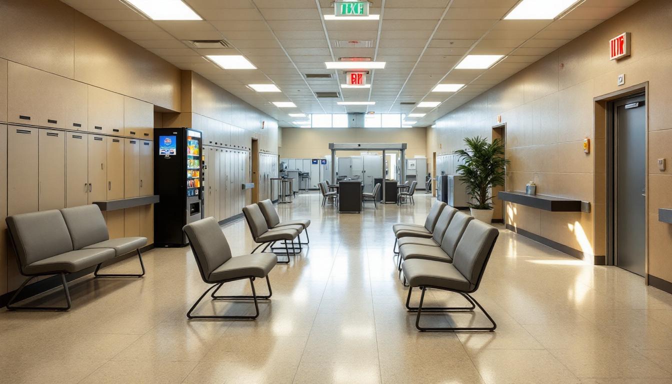 Visitation facilities and waiting area at Gulf Correctional Institution Annex