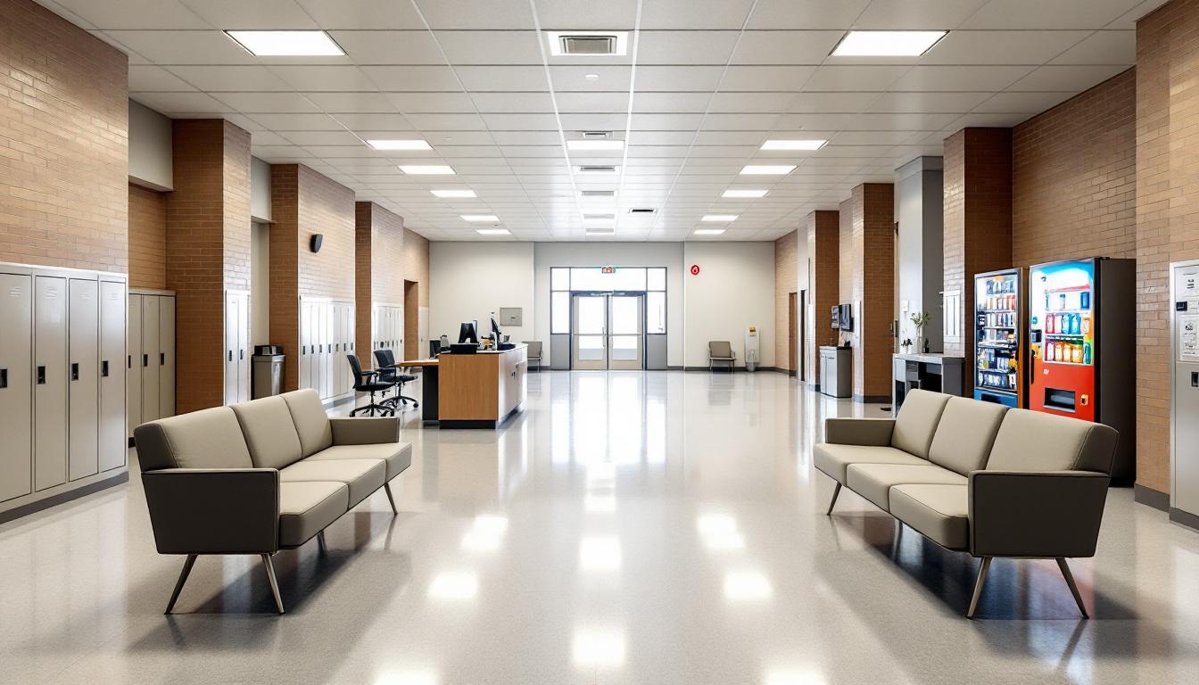 Visitation facilities and waiting area at Wakulla Correctional Institution