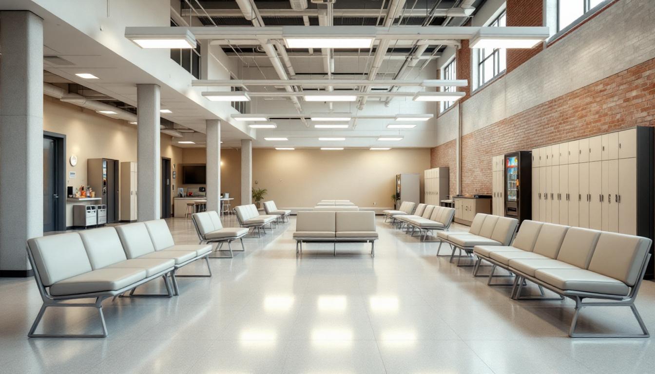 Visitation facilities and waiting area at Union Correctional Institution