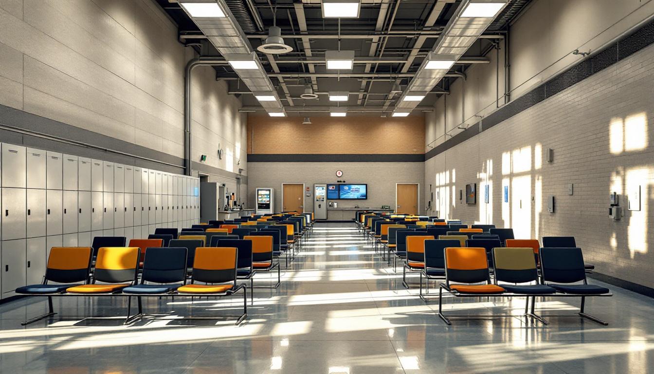 Visitation facilities and waiting area at Zephyrhills Correctional Institution