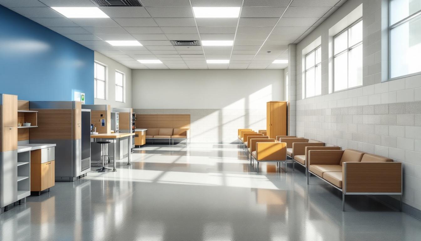 Visitation facilities and waiting area at Everglades Re-Entry Center