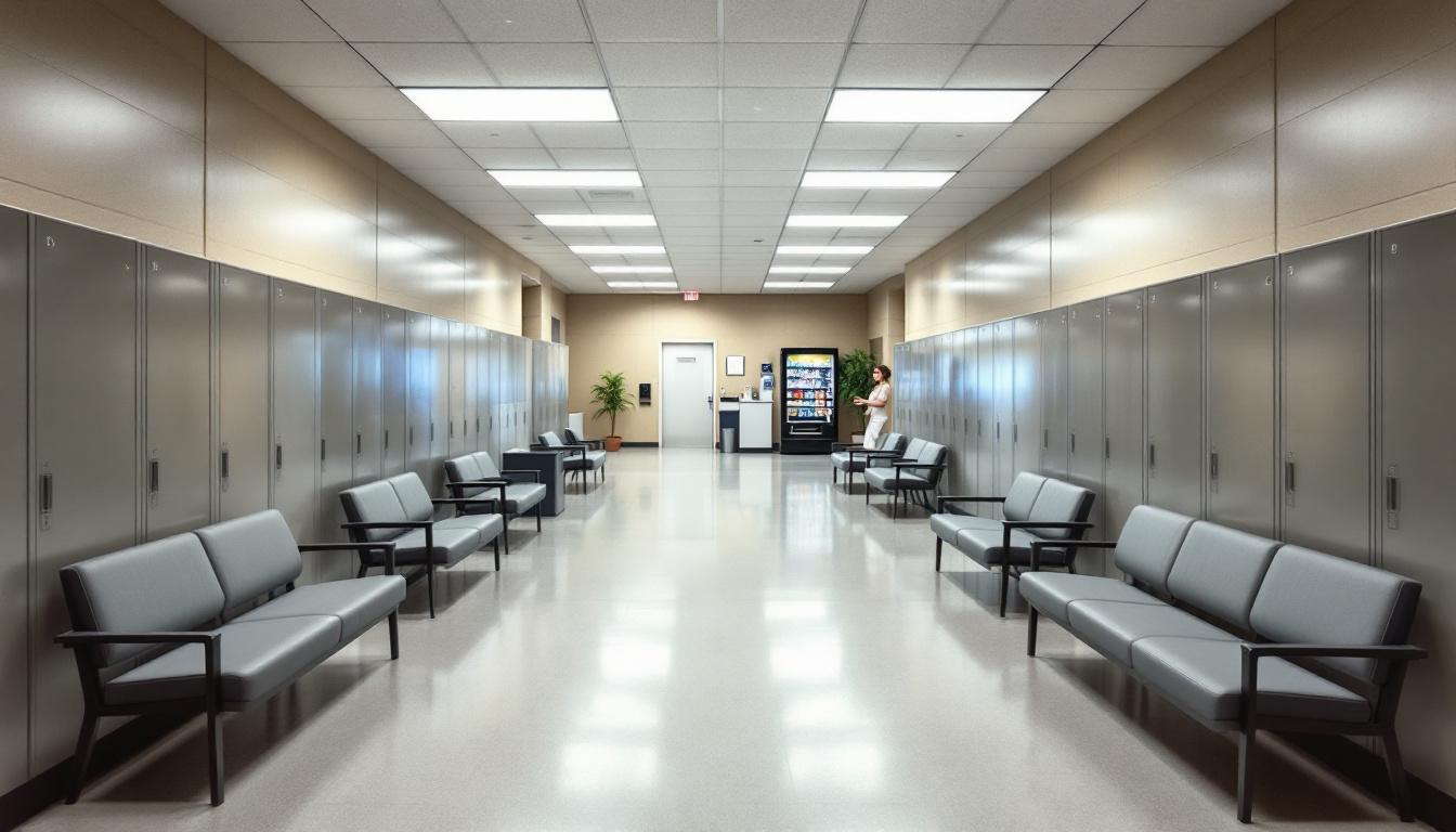 Visitation facilities and waiting area at Mansfield Correctional Institution