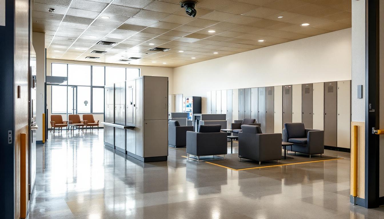 Visitation facilities and waiting area at Lebanon Correctional Institution