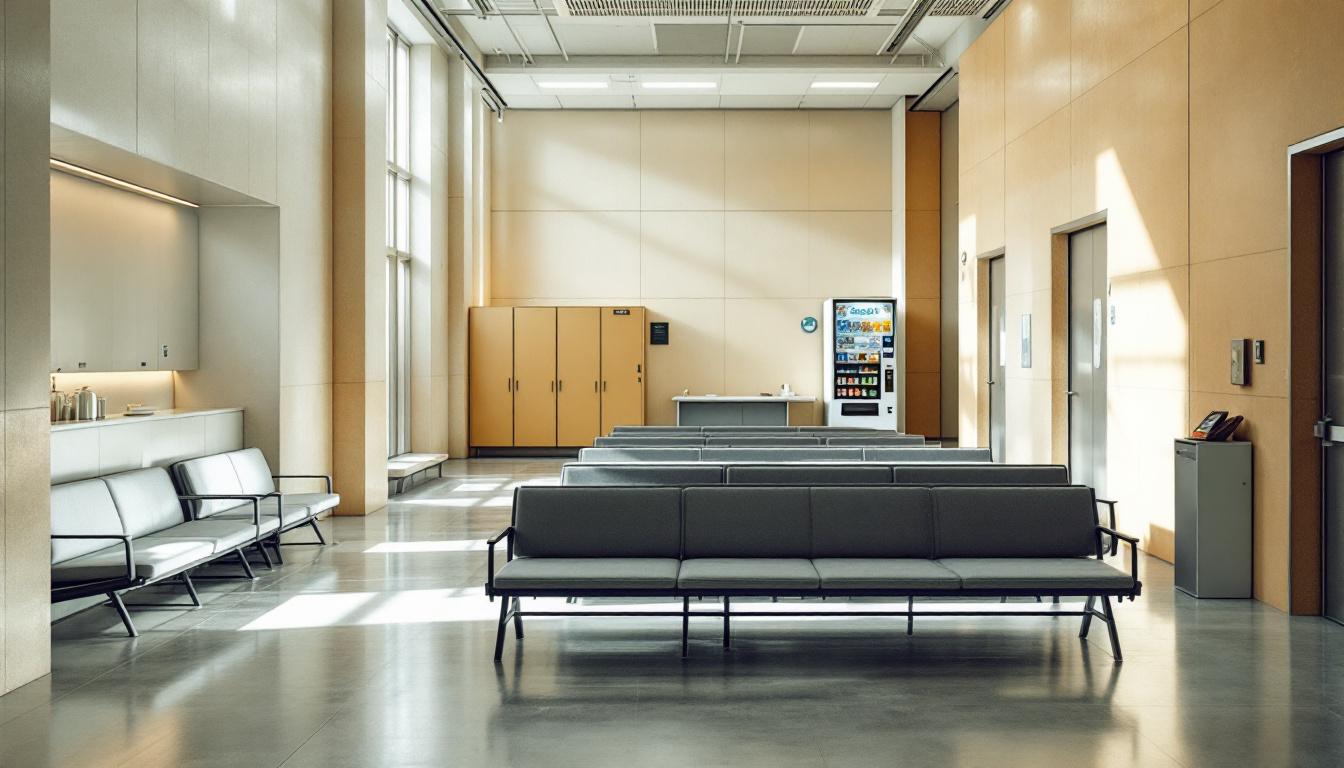 Visitation facilities and waiting area at Correctional Reception Center