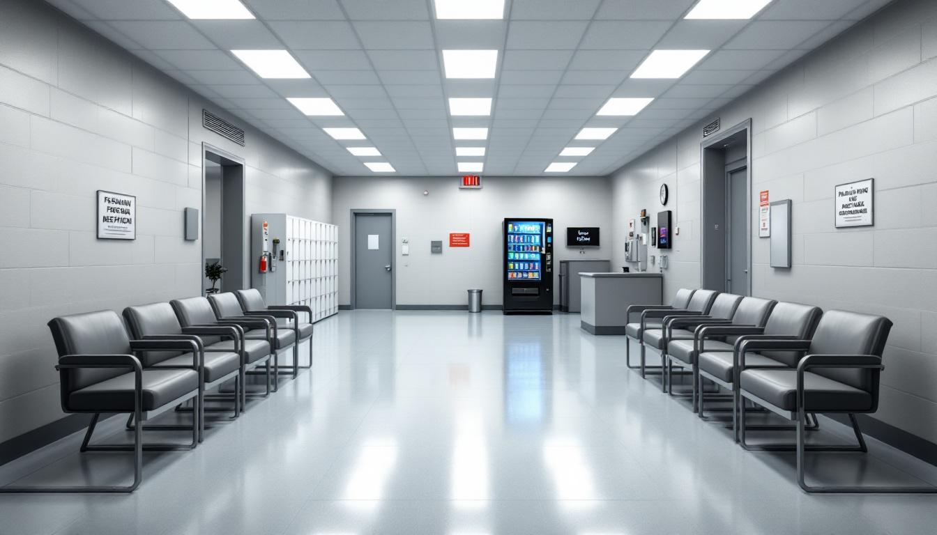 Visitation facilities and waiting area at Fairfield County Sheriff's Office