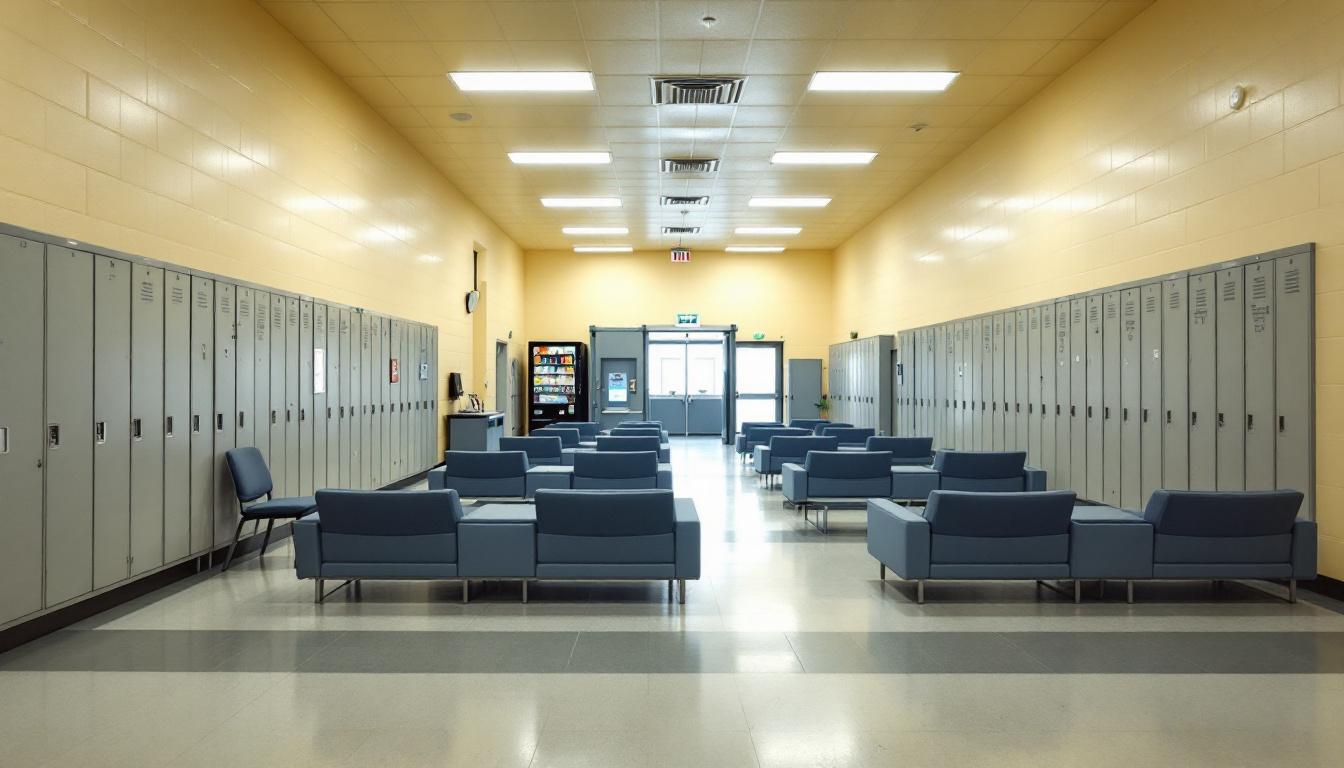 Visitation facilities and waiting area at Madison Correctional Institution