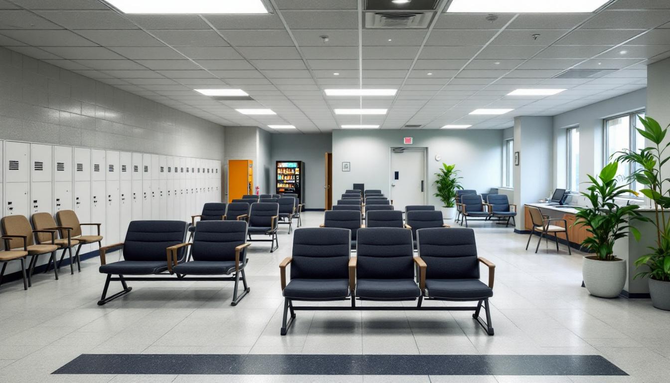 Visitation facilities and waiting area at Allegheny County Jail