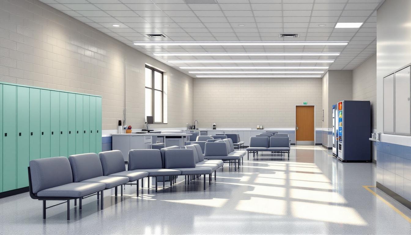 Visitation facilities and waiting area at Lorain Correctional Institution