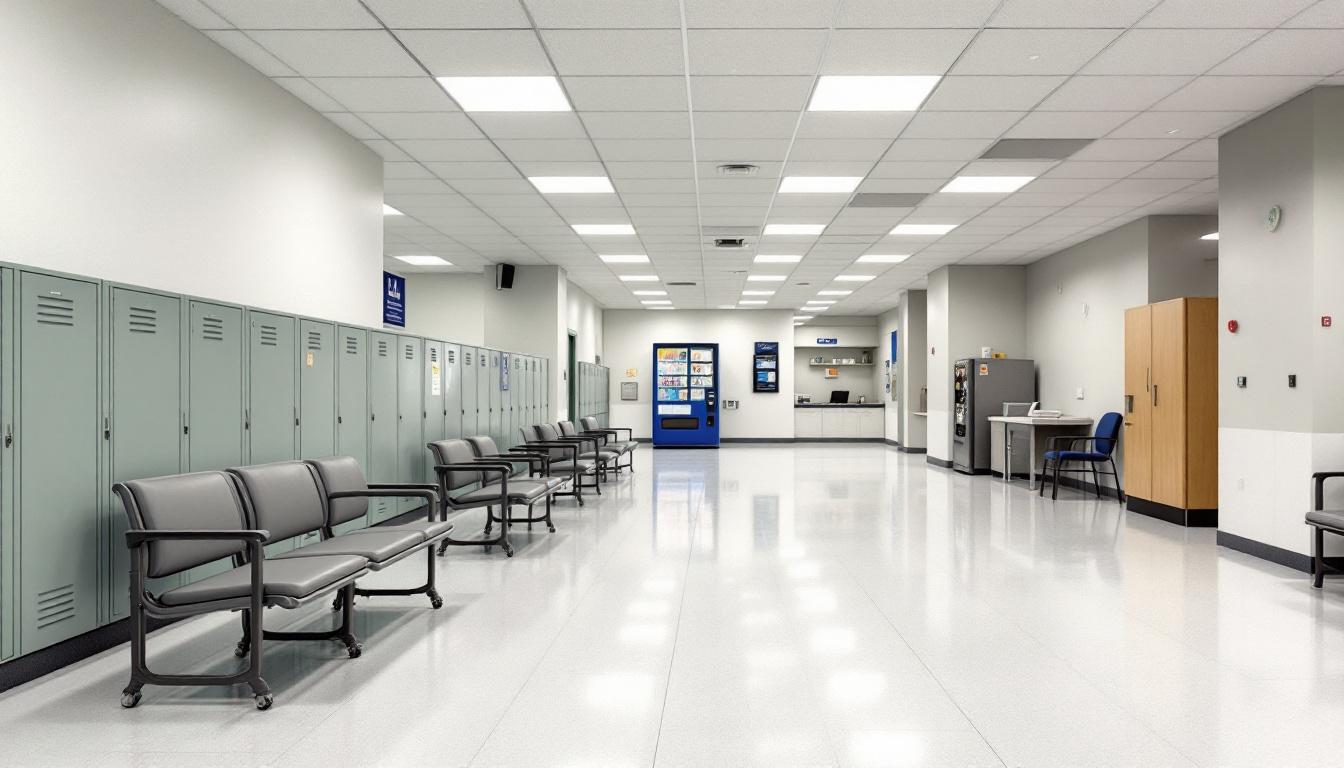 Visitation facilities and waiting area at Logan County Jail