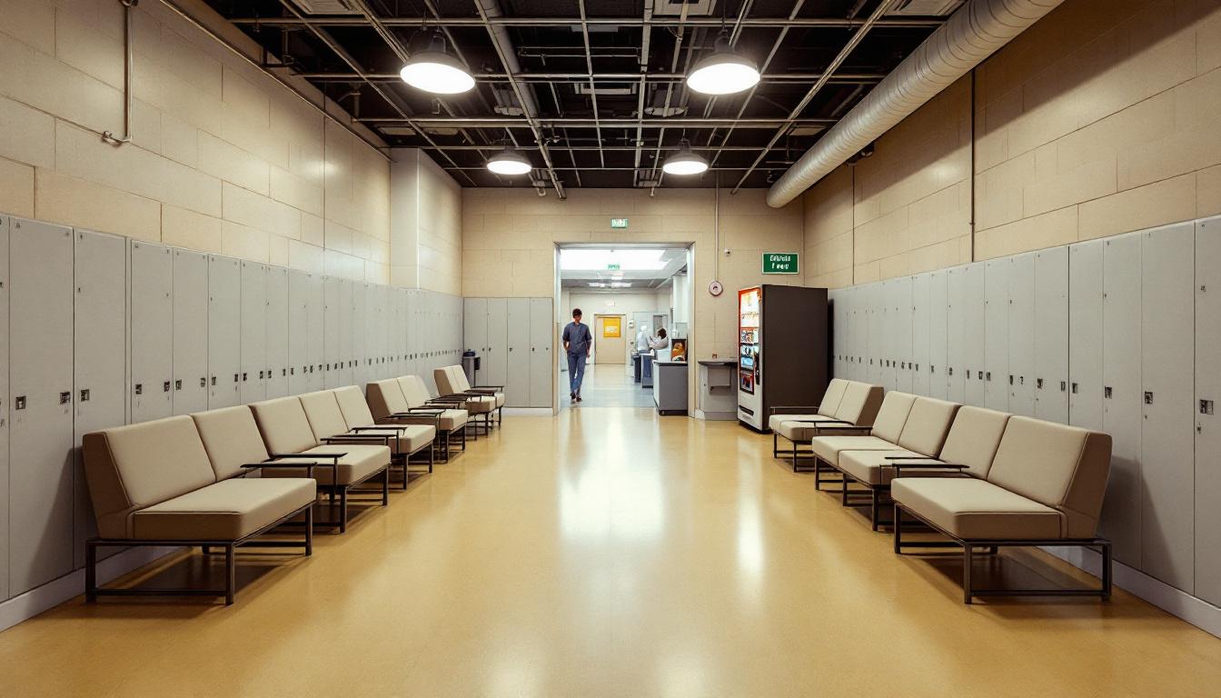 Visitation facilities and waiting area at Mahoning County Sheriff's Office