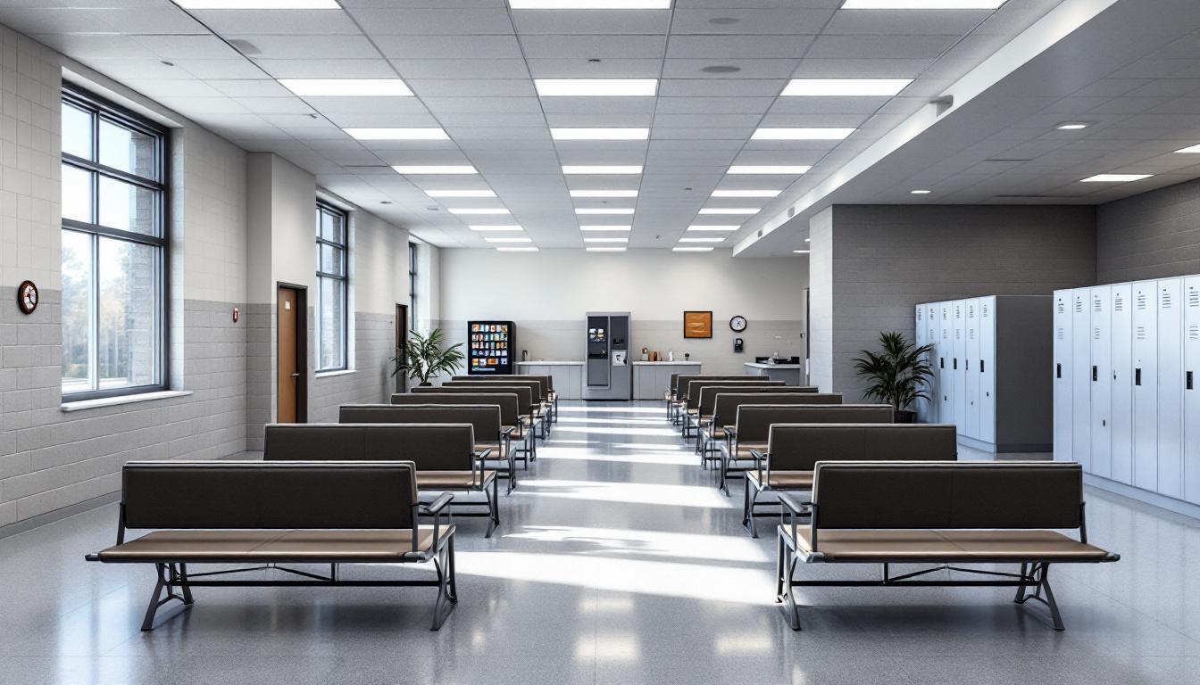 Visitation facilities and waiting area at Belmont Correctional Institute