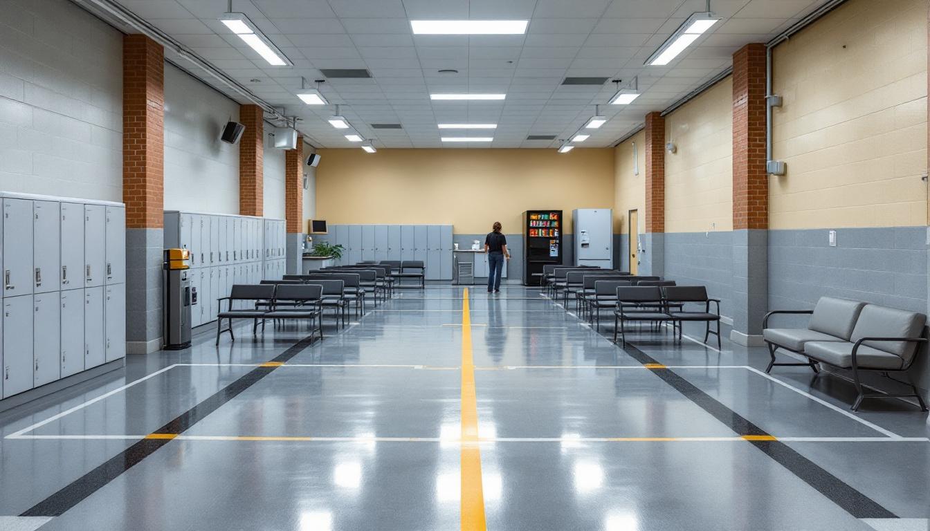 Visitation facilities and waiting area at Multi-County Correctional Center