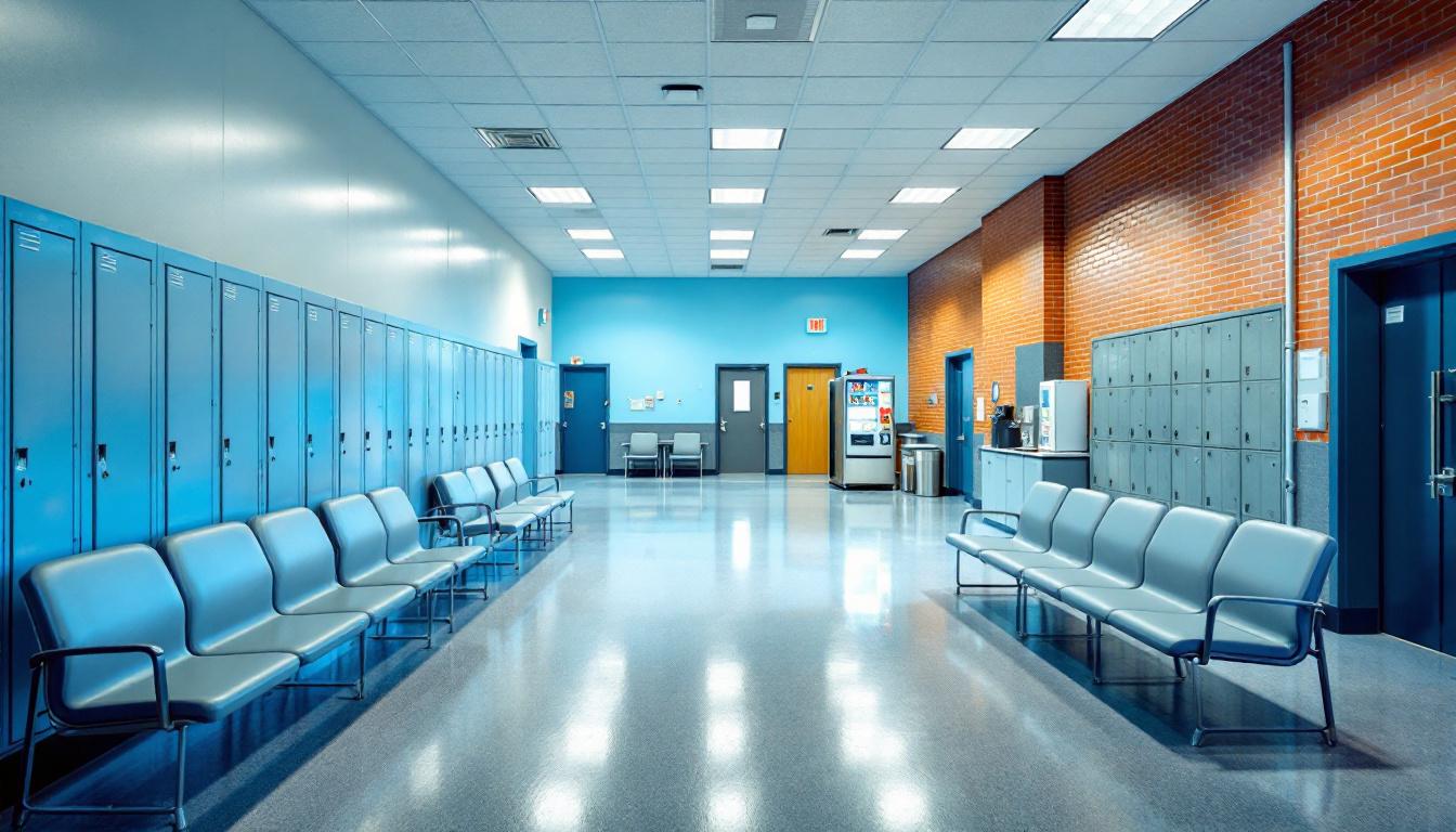 Visitation facilities and waiting area at Delaware County Sheriff
