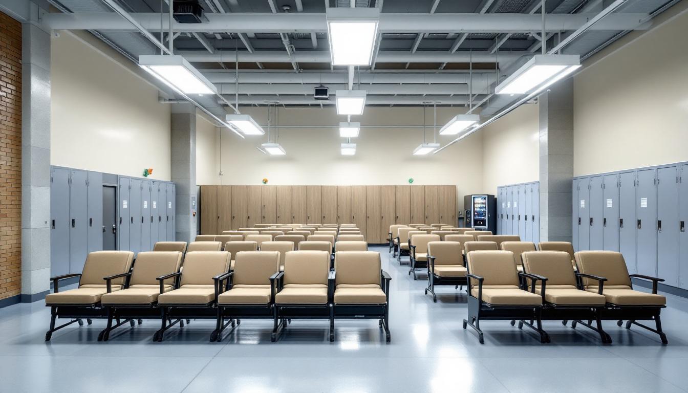 Visitation facilities and waiting area at Madison Correctional Institution
