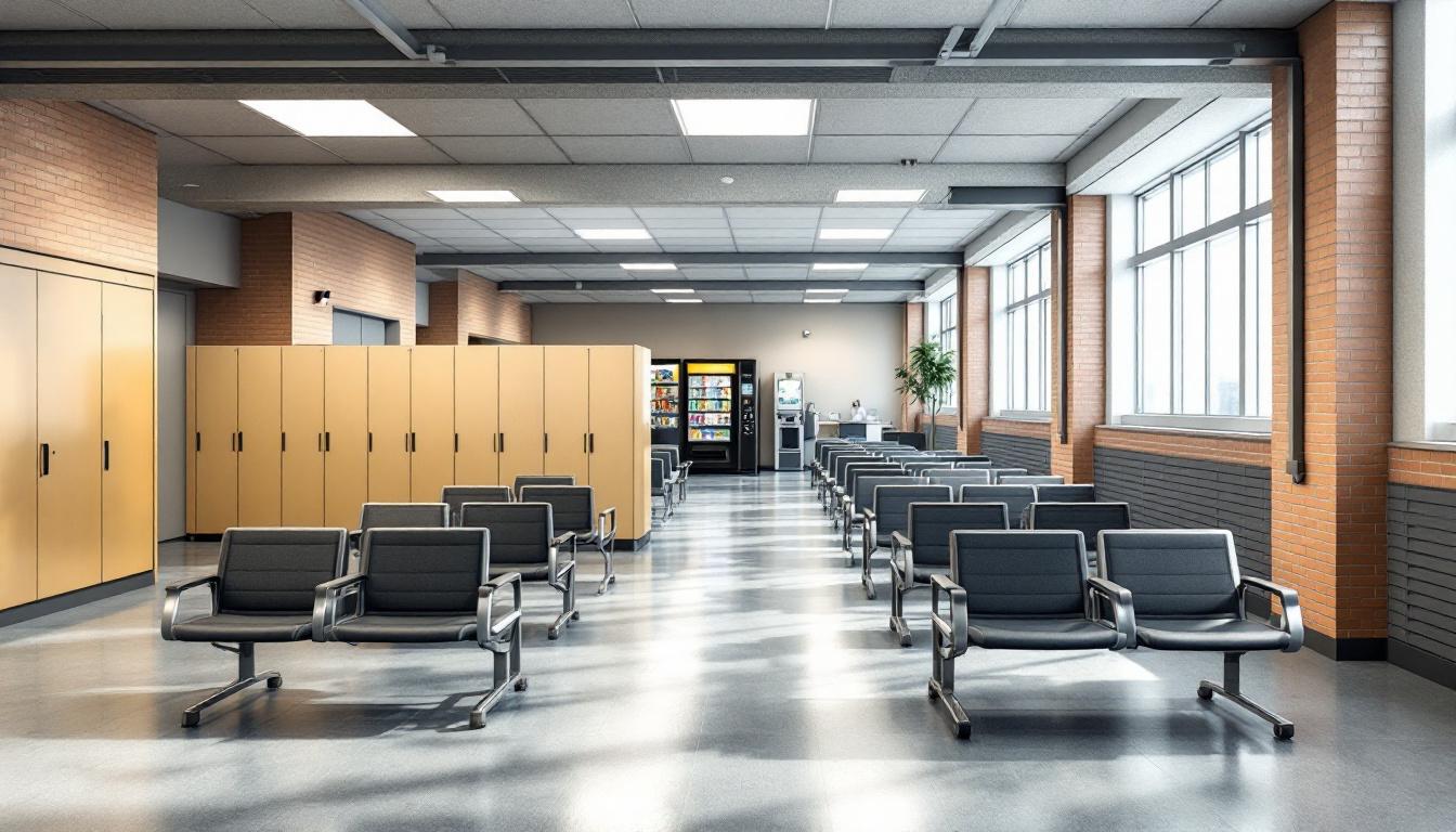 Visitation facilities and waiting area at Mansfield Correctional Institution