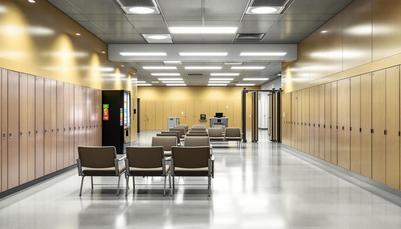 Visitation facilities and waiting area at Warren Correctional Institution