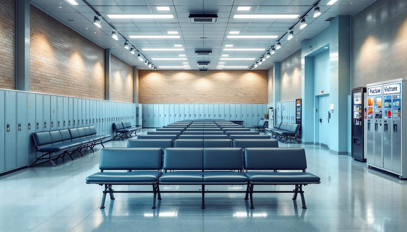 Visitation facilities and waiting area at River City Correctional Center