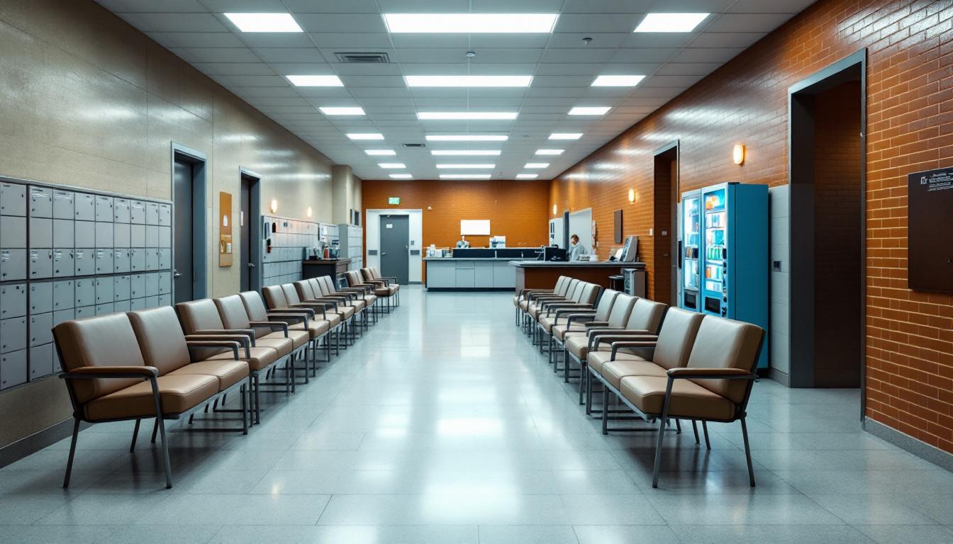 Visitation facilities and waiting area at Correctional Reception Center