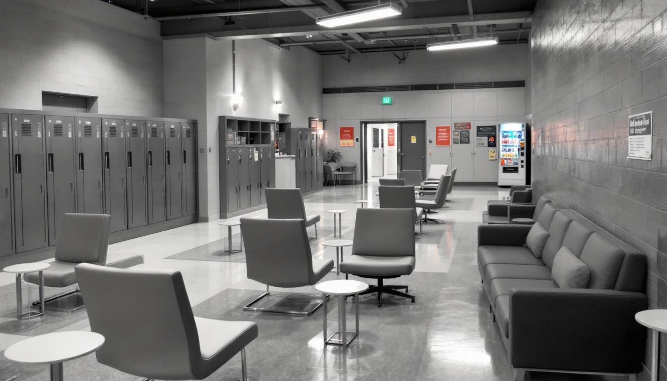 Visitation facilities and waiting area at Grafton Correctional Institution