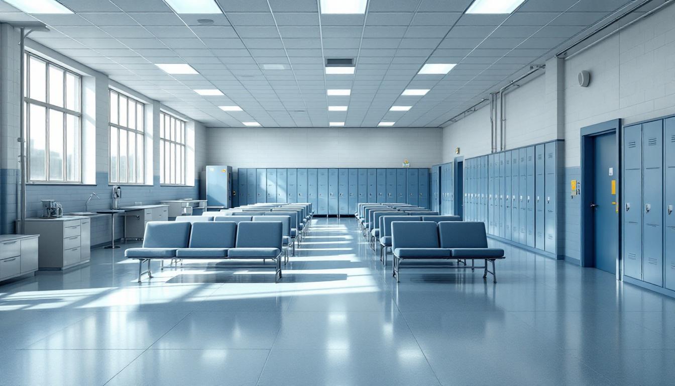 Visitation facilities and waiting area at Richland Correctional Institute