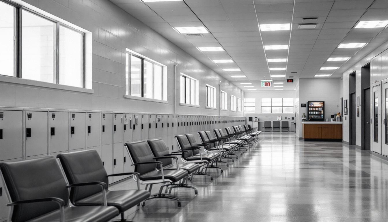 Visitation facilities and waiting area at Warren County Regional Jail