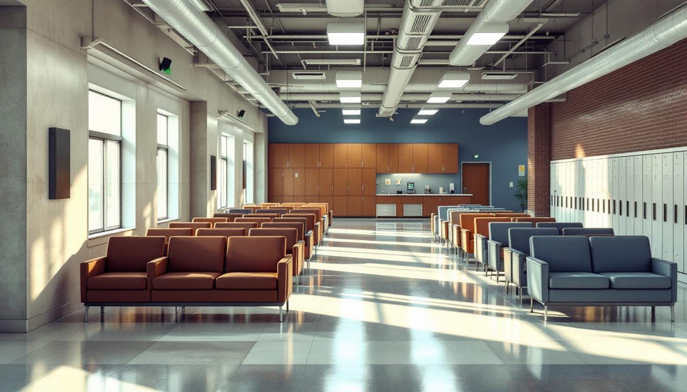 Visitation facilities and waiting area at Wayne County Sheriff