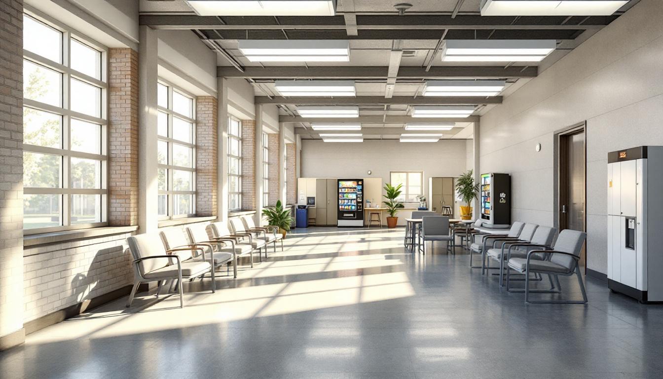 Visitation facilities and waiting area at Fayette County Jail