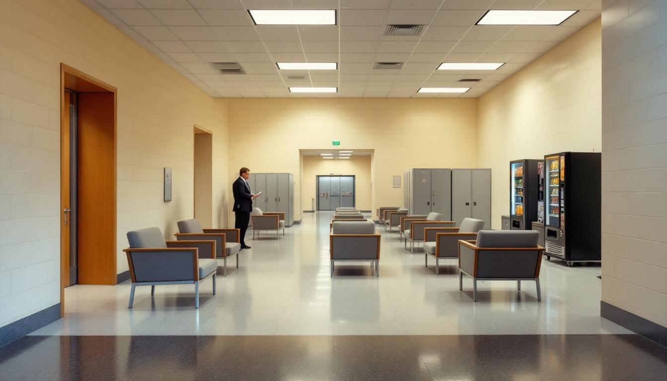 Visitation facilities and waiting area at Crawford County Jail