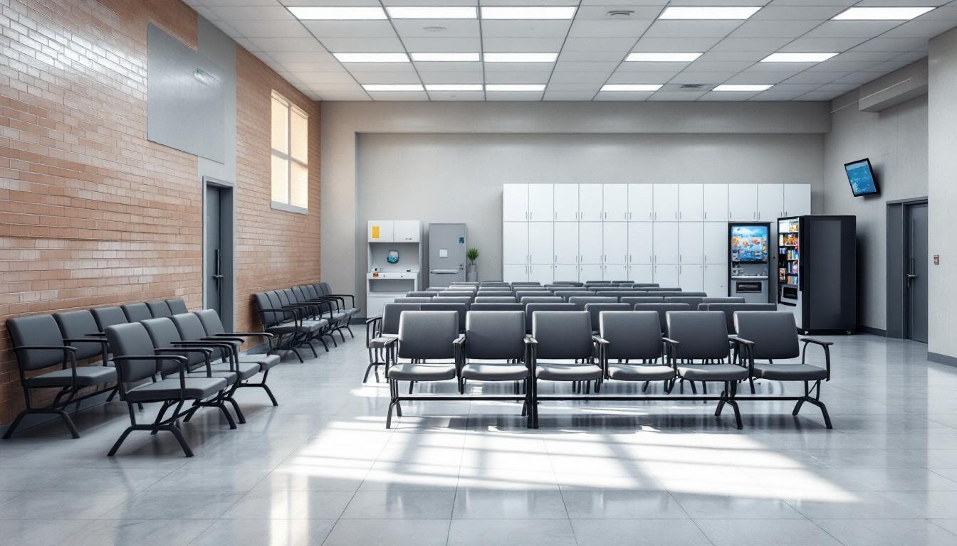 Visitation facilities and waiting area at Prince George Corrections Department