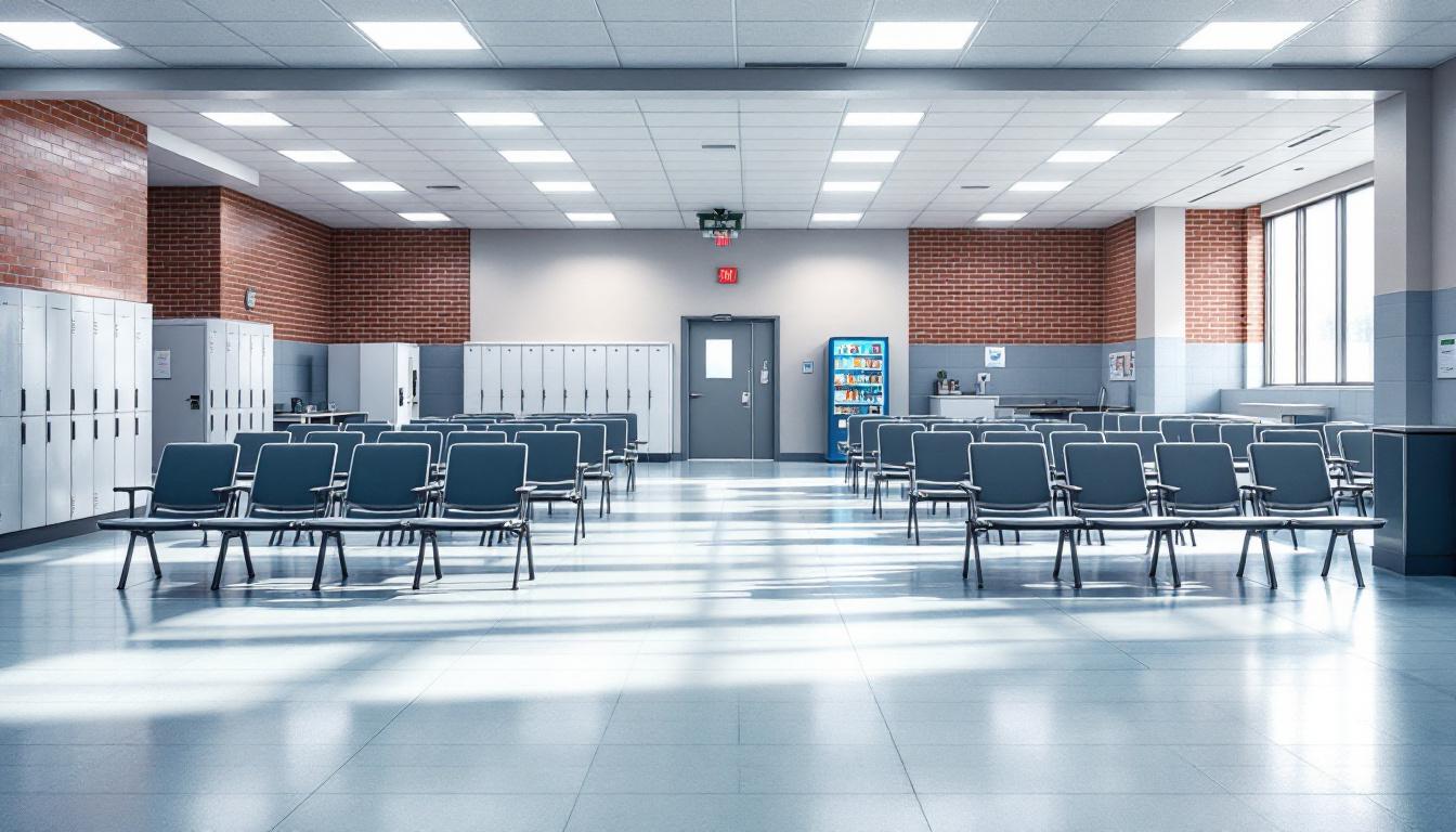 Visitation facilities and waiting area at Roxbury Correctional Institution