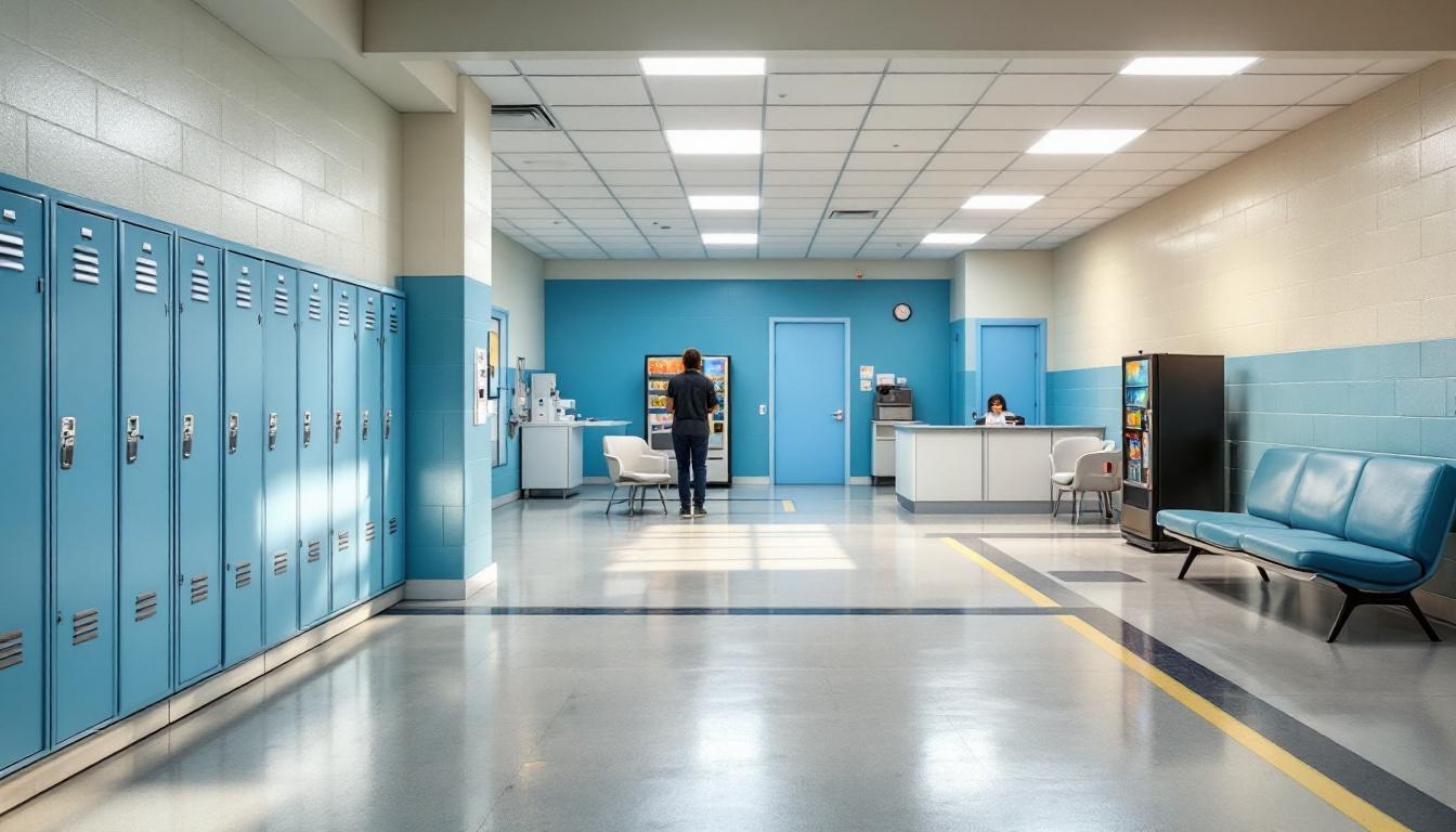 Visitation facilities and waiting area at Roxbury Correctional Institution