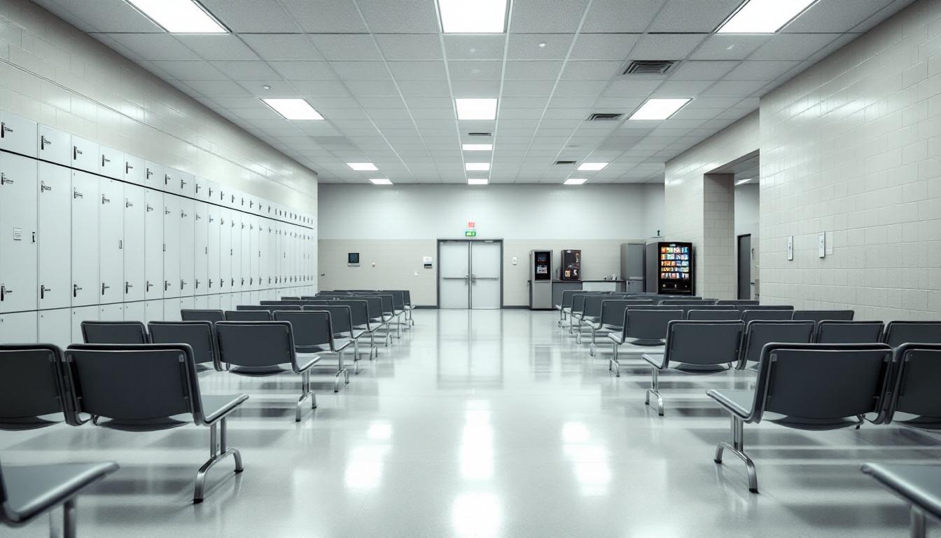 Visitation facilities and waiting area at Prince George Corrections Department