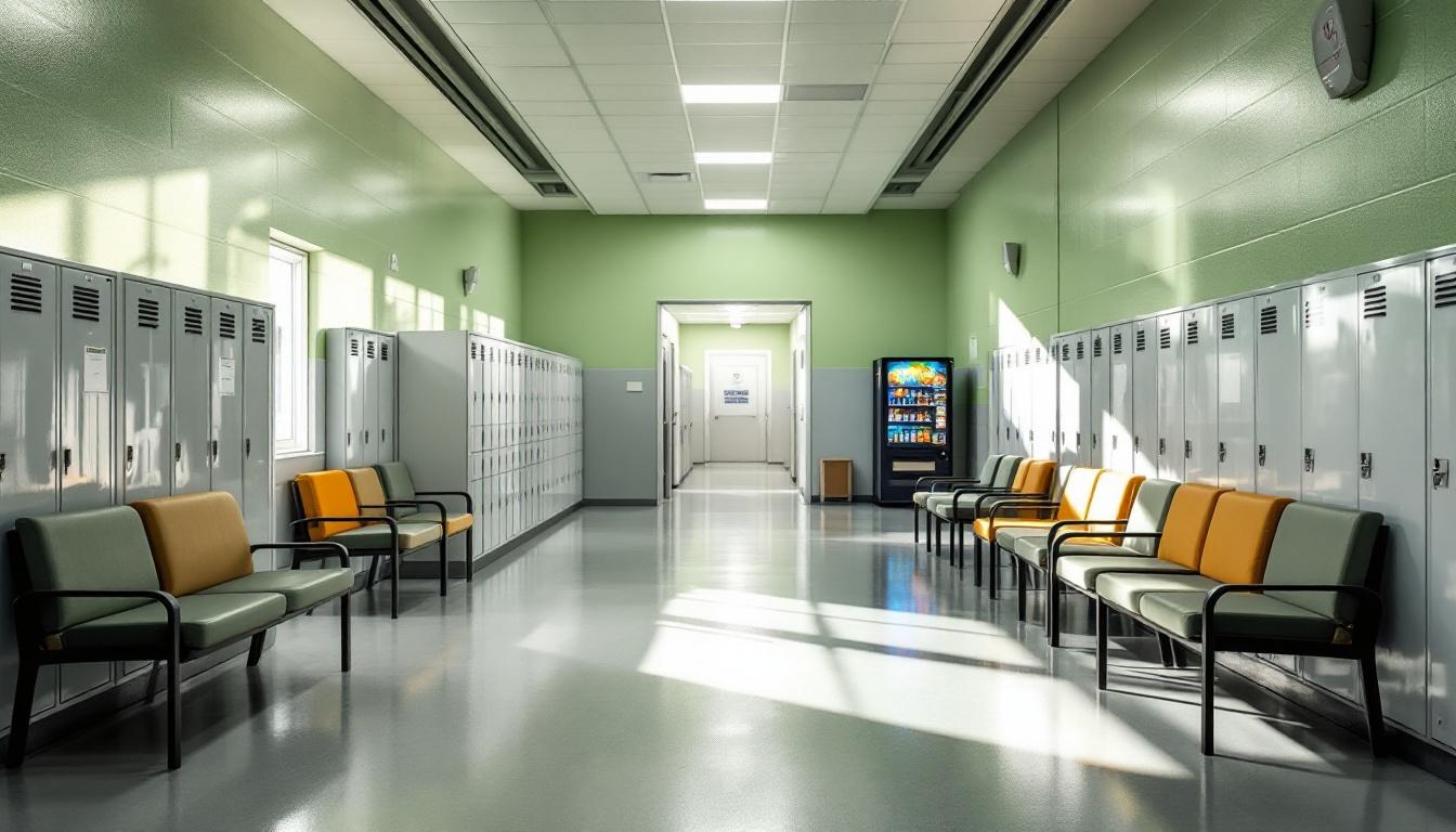 Visitation facilities and waiting area at Prince George Corrections Department