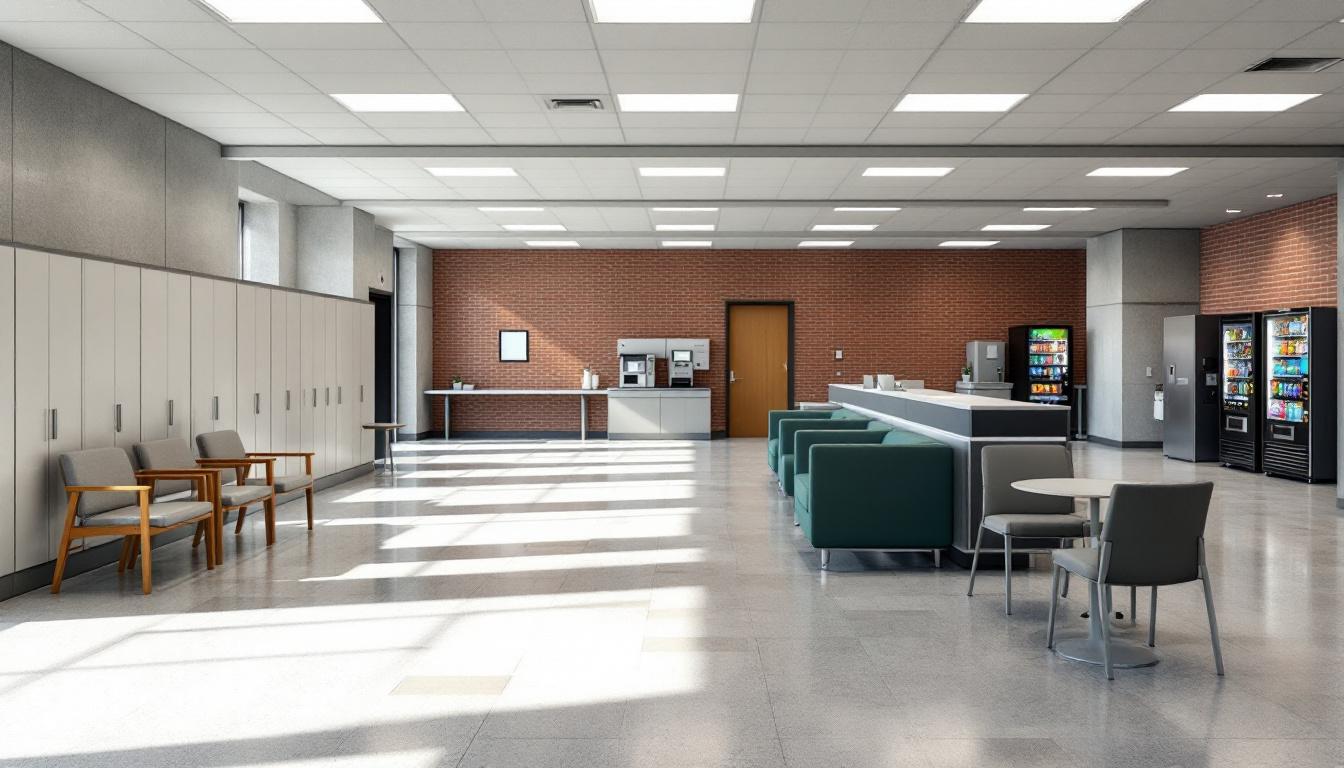 Visitation facilities and waiting area at Eastern Correctional Institute