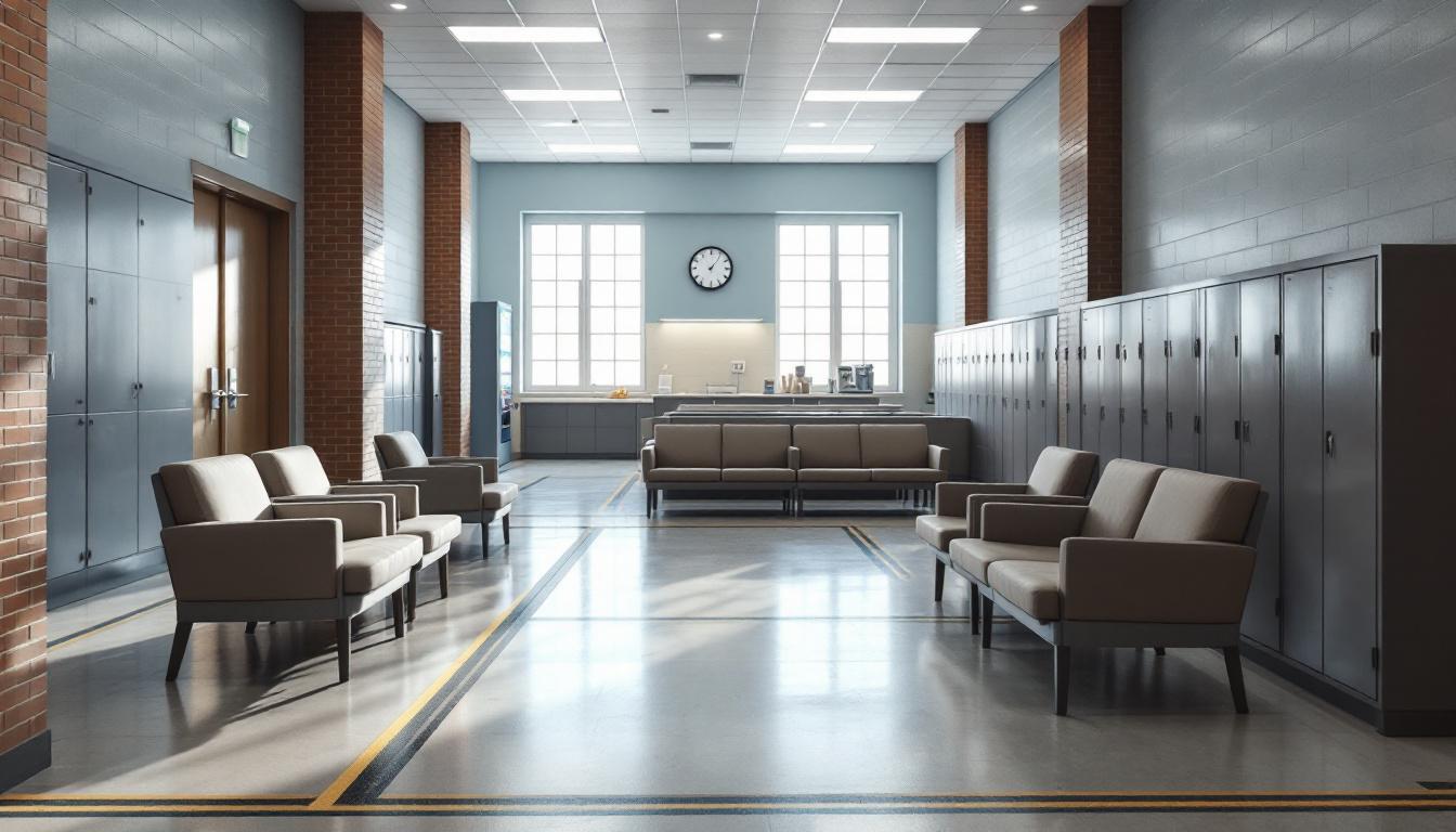 Visitation facilities and waiting area at Berks County Prison