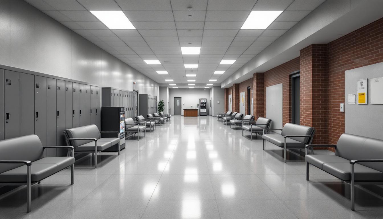 Visitation facilities and waiting area at Chesapeake Detention Facility