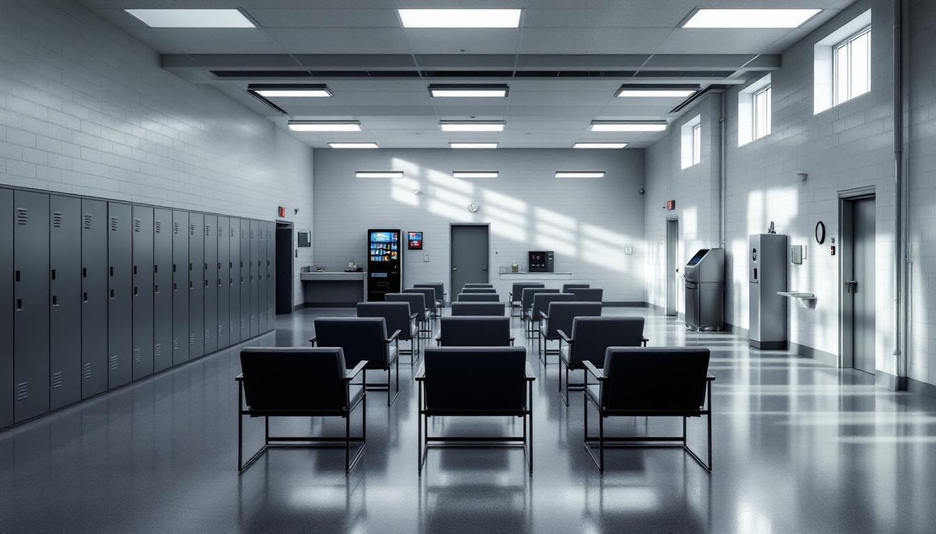 Visitation facilities and waiting area at Eastern Correctional Institute