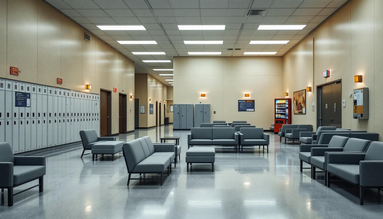Visitation facilities and waiting area at Jessup Correctional Institution