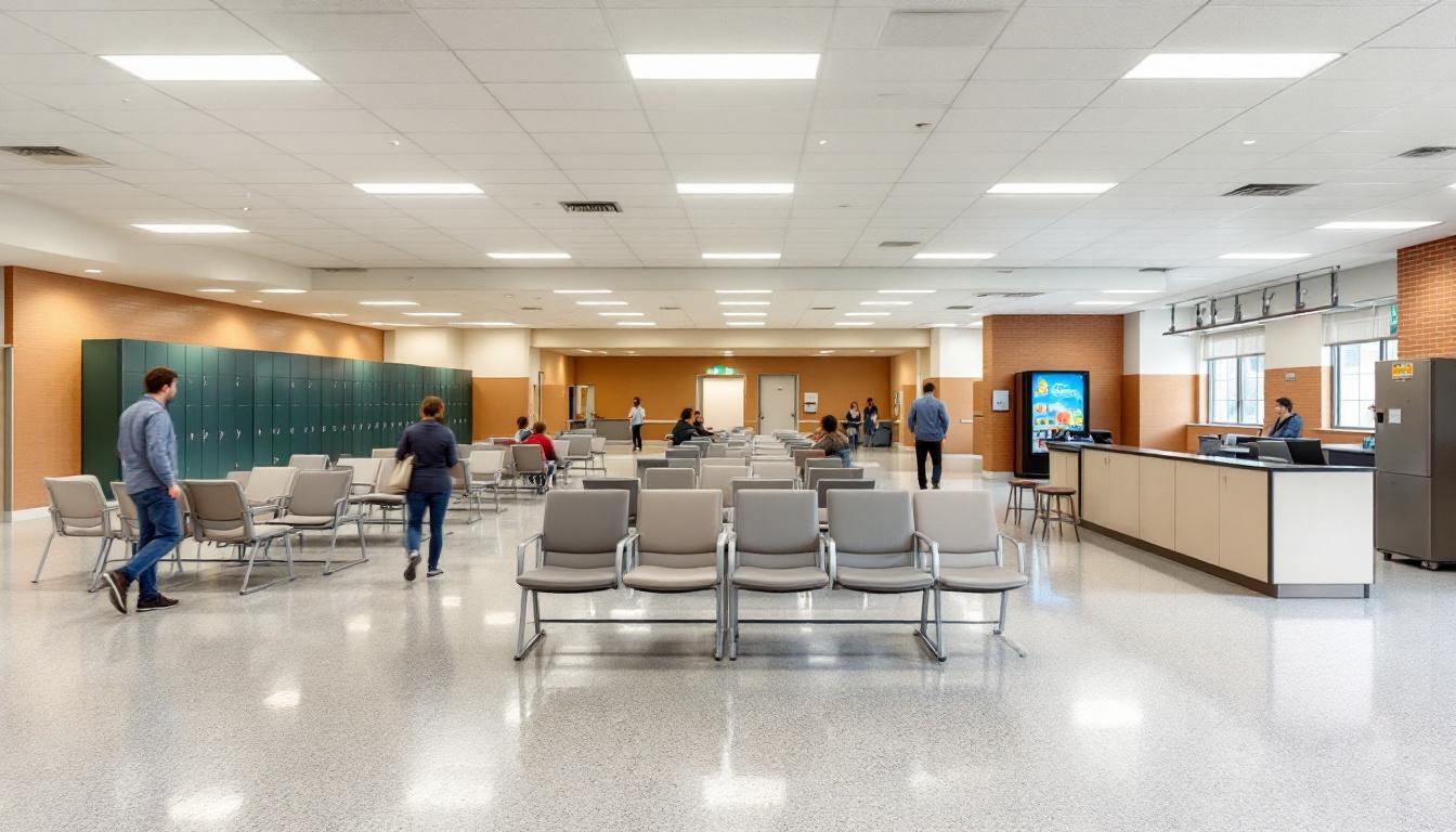 Visitation facilities and waiting area at Howard County Department of Corrections