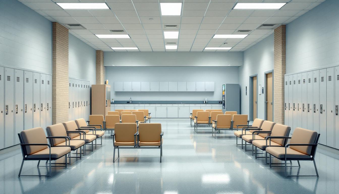 Visitation facilities and waiting area at Baltimore County Department of Corrections