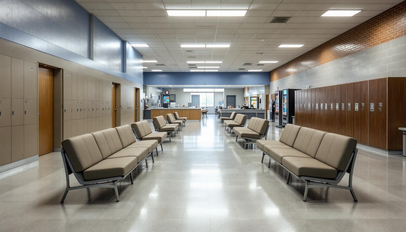 Visitation facilities and waiting area at The Caroline County Department of Corrections